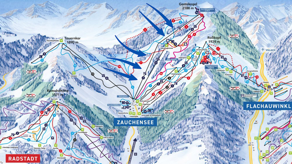 Locatie nieuwe Schwarzwandbahn in Zauchensee.